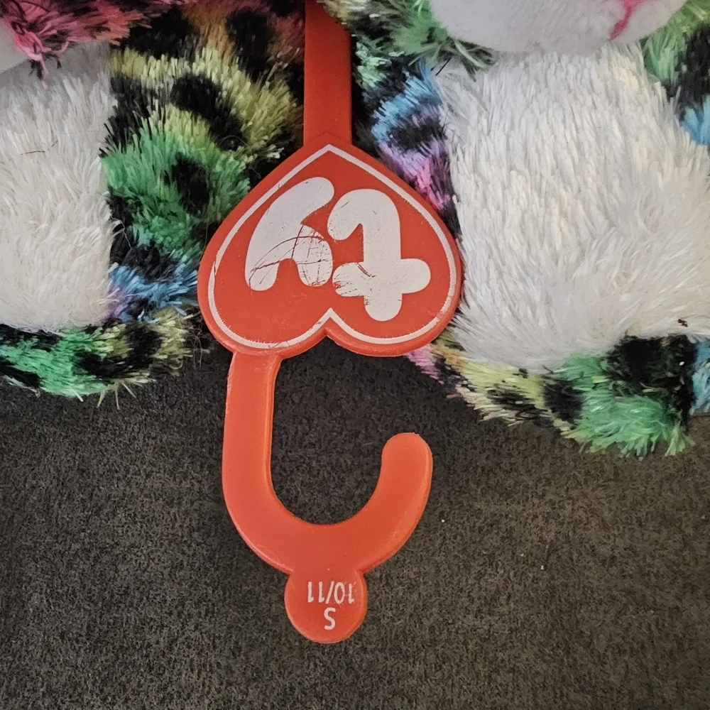 Dotty snow leopard ty beanie boo slippers 9/10 Toddler Lisa Frank